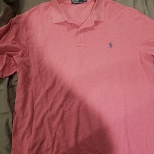 Mens pink polo